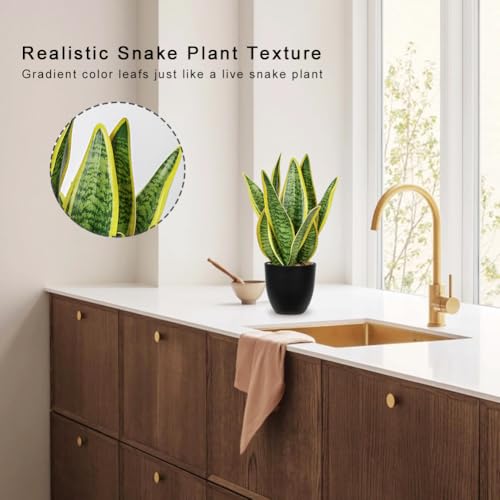 Artificial Snake Plant Potted Faux Sansevieria Trifasciata Plants