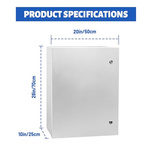 Outdoor Electrical Box 28x20x10 NEMA 4X IP66 Waterproof Box (28 x 20 x 10'')
