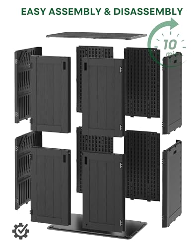 Tall Vertical Outdoor Storage Shed (Black / 61 Cu.Ft)