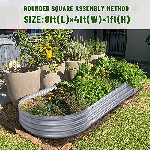 2Pcs Galvanized Steel Raised Garden Bed (2 Count)