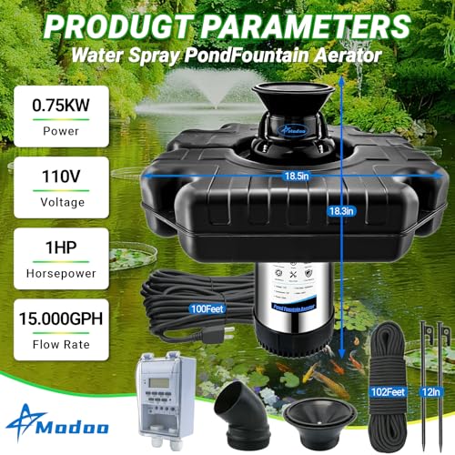 Pond Fountain Aerator (Black 0 Light 15000gph)