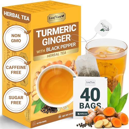 Turmeric Ginger Black Pepper Tea Bags (40 Count (Pack of 1))