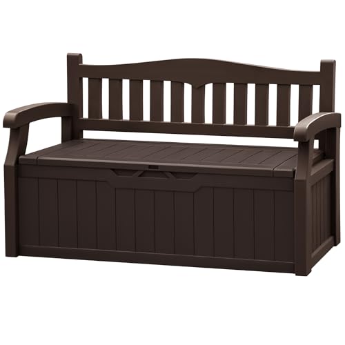 80 Gallon Resin Outdoor Storage Bench Waterproof