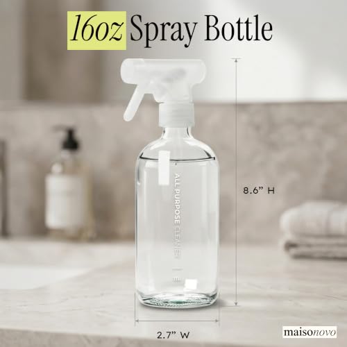 Clear Glass Spray Bottle for Plants (2 Count)
