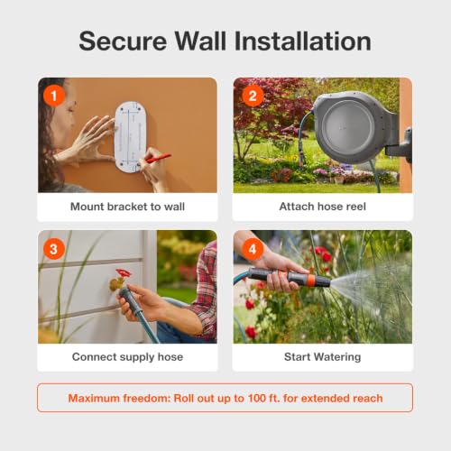 Retractable Garden Hose Reel (35.274 Ounce)