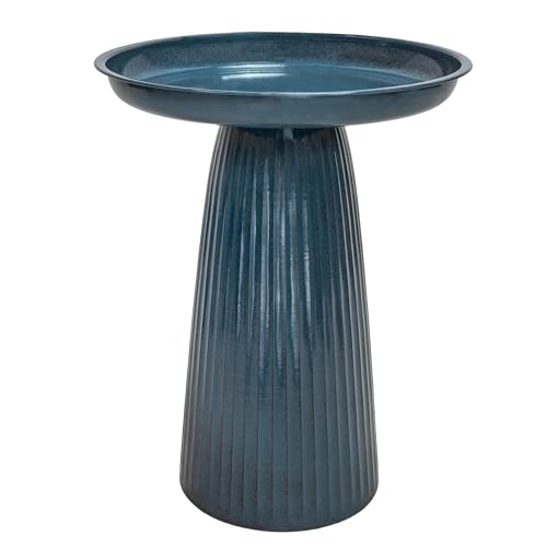 Sunnydaze Gleeful Garden 23" Tall Metal Modern Bird Bath for Outside