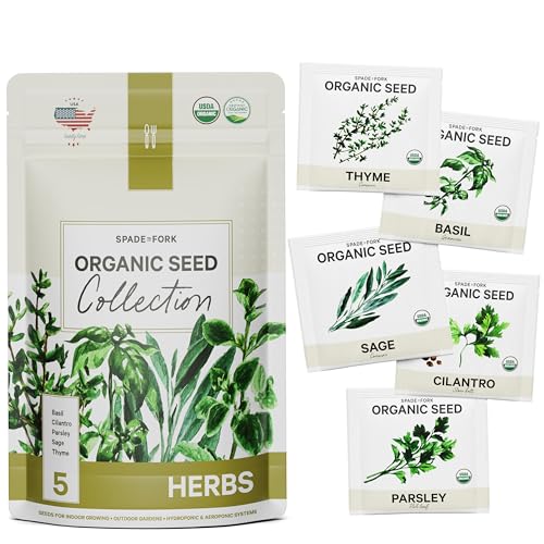 5 Certified Organic Herb Seeds Variety Pack (5 Count)