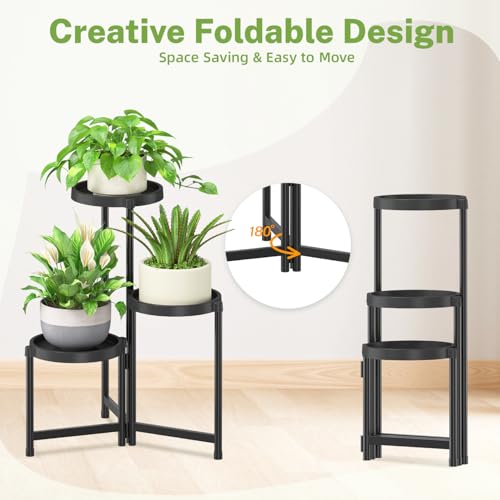 3 Tier Folding Plant Stand Indoor Outdoor