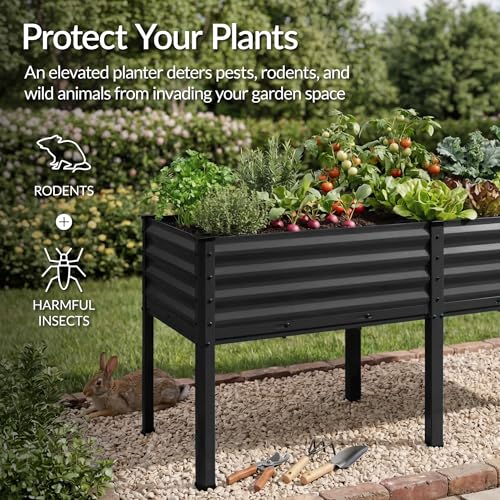 72x24x30in Non Toxic Galvanized Raised Garden Bed