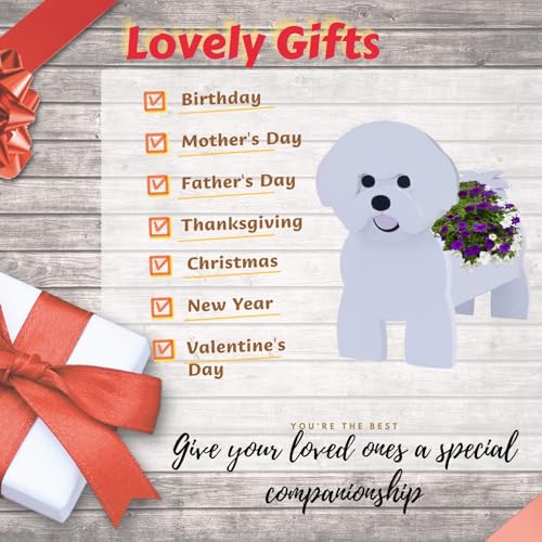 Bichon Frise Dog Planter Pots