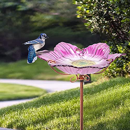 26" Glass Bird Bath