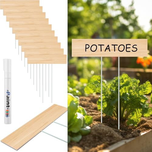 10 Set Jumbo Outdoor Plant Label Stakes with Marker