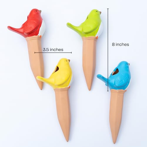 4 Terracotta Bird Plant Watering Devices Plant Waterer Self Watering Terracotta Bird Spikes Self Watering Planter Insert Free Moisture Meter