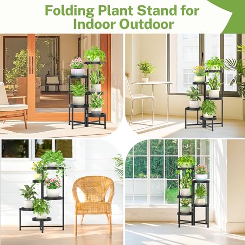 5 Tier Folding Plant Stand Indoor Outdoor