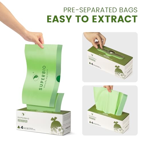 4 Gallon Compostable Drawstring Food Scrap Bags (40 Count)