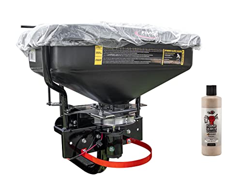 5302957 (ATV-DMS-12V-2RC) 2.2 cu ft ATV/UTV Dry Material Spreader with 2" Receiver Mount & Rain Cover Bundle with DU-Most Heavy-Duty Walnut Hand Scrub & Cleaner, 16 oz