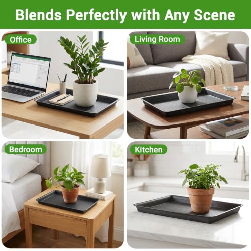 6PCS Seed Starter Tray (15 Inch / Black-6 Packs)