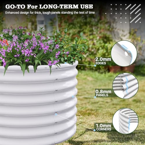 Anleolife 6 Bed 6x3ft Oval & 3ft Round Raised Bed Set (Set of 6 / Forester-white)