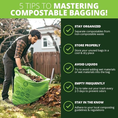 55 Gallon Compostable Trash Bags Flat (55 GAL, 2Mil, Flat-top Bags, 12 Count)
