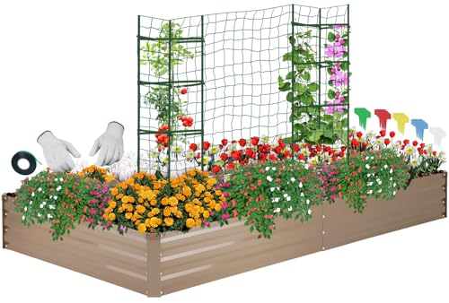 Galvanized Raised Garden Bed for Vegetables Flowers Herbs