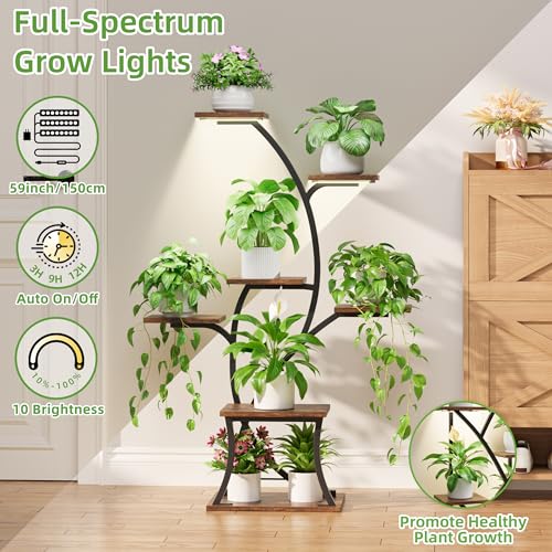 Indoor Plant Stand with Grow Light