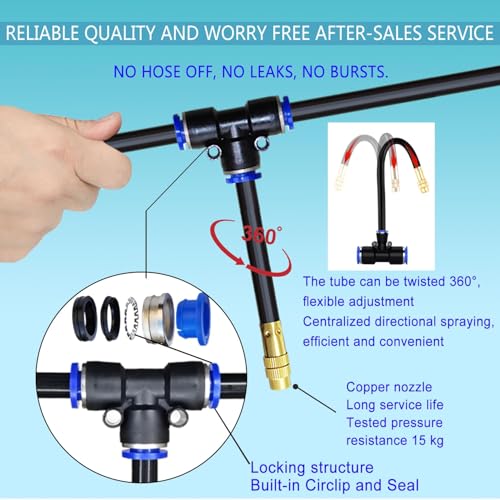 98Ft Greenhouse Drip Irrigation Kit Automatic Irrigation System 360°Adjustable 30 Brass Spray Nozzles 1