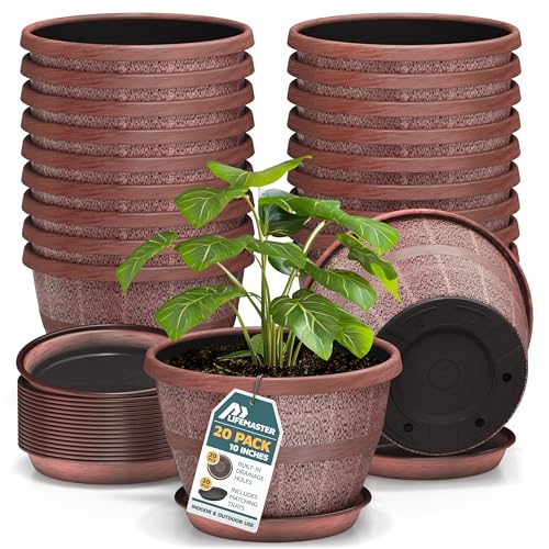 10 Inch Whiskey Barrel Planters Outdoor Pack of 20 (20 Count)