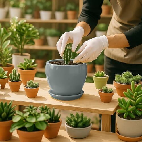 8 Inch Plant Pots (Gray / 8 Inch)
