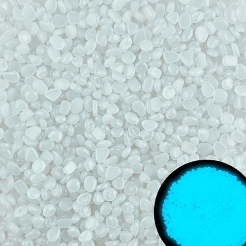 White Glow Stones Glow in The Dark Rocks Outdoor Decorative Stones Luminous Stones for Walkway Pathway Backyard Glowing Rocks for Garden Aquarium Patio Lawn