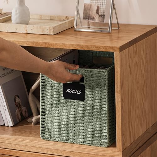 2 Pack Wicker Basket (Green / 2pack-10.5L×10.5H×9.5W)