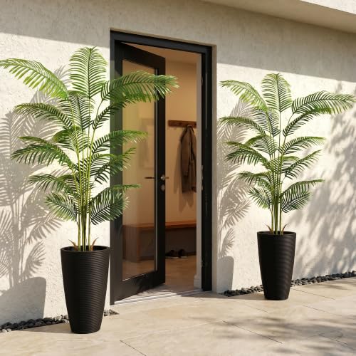 7ft 2 Pack Artificial Areca Palm Plants in Pots (2 Count)