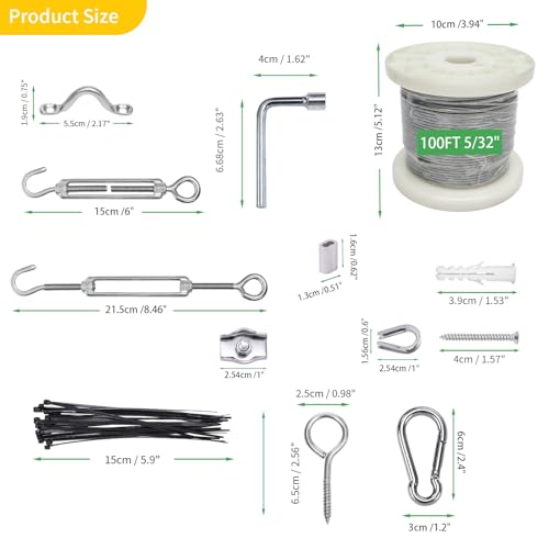 5 32" Wire Cable Rope Kit (100 Foot)