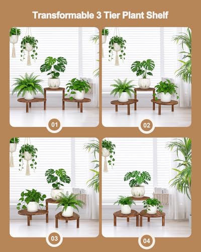3 Tier Convex Corner Plant Stand Indoor