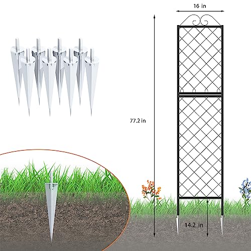 2 Pack Metal Garden Trellises for Climbing Plants