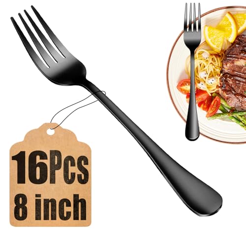 16 Piece Black Dinner Forks Set (16 Count)