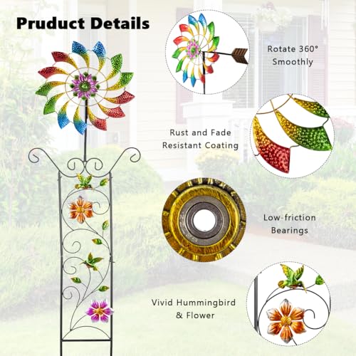 51.8" Wind Spinner with Garden Trellis