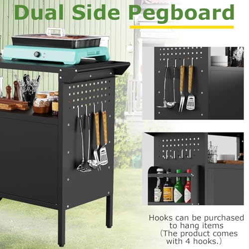 Grill Table Outdoor Grill Cart with Storage (39.8"H)