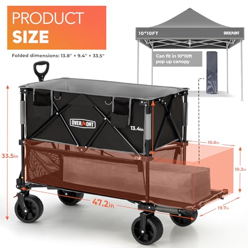 400L Folding Double Decker Wagon with Brakes