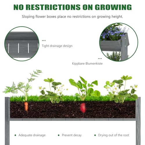 Wood Vertical Raised Garden Bed (Gray Wood Color / 18 x 30 x 67in, 5 Tier)