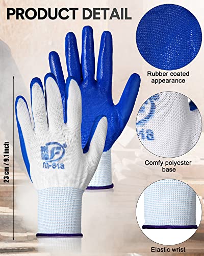 48 Pairs Gardening Gloves for Men Women Rubber Coated Safety Work Gloves Bulk for Gardening Construction Work (48 Count)