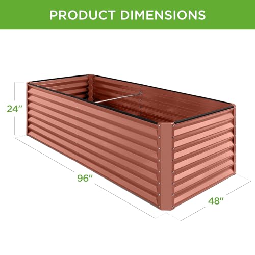 8x4x2ft Outdoor Metal Raised Garden Bed