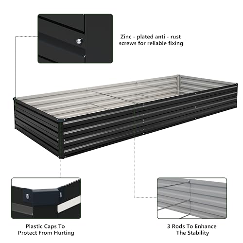 2PCS 10x3x1ft Galvanized Raised Garden Bed Kit (2 Count)