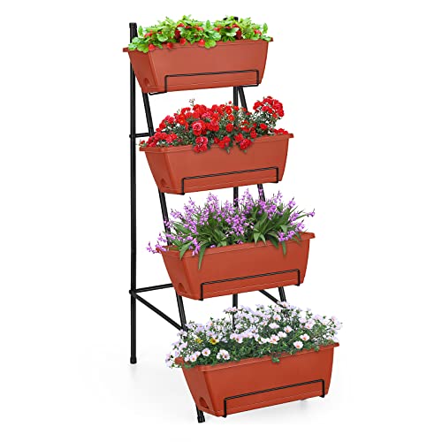 Raised Garden Bed with Legs 4 Tier Vertical Herb Garden Planter