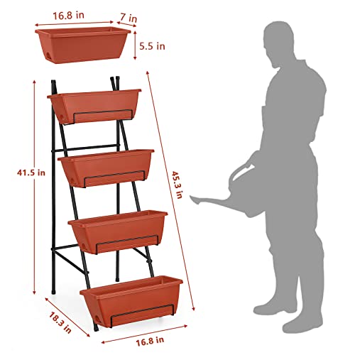 Raised Garden Bed with Legs 4 Tier Vertical Herb Garden Planter