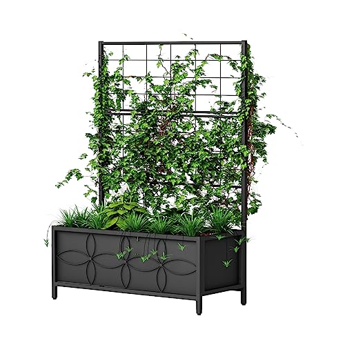 Sturdy Raised Garden Bed with Trellis