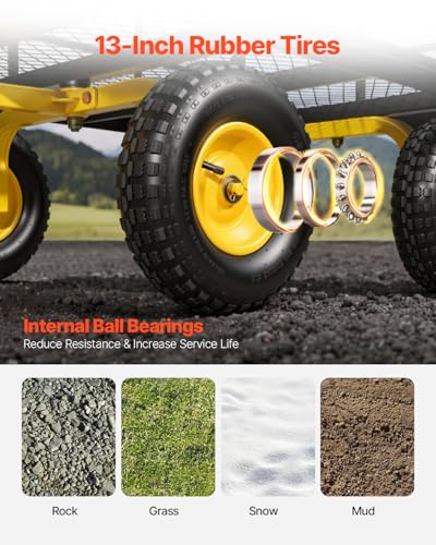 Steel Garden Cart (Yellow + Black)