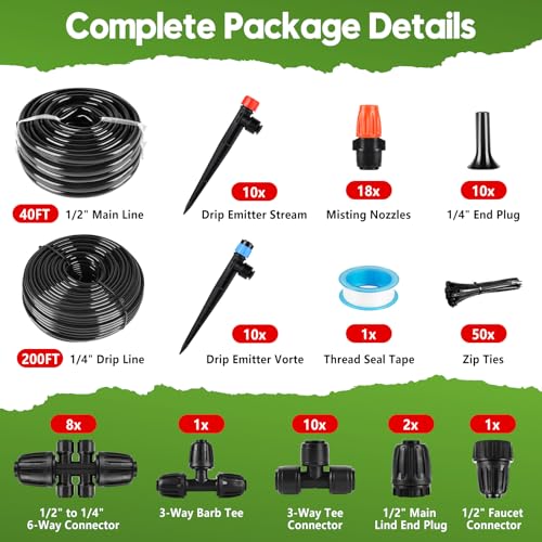 240FT Drip Irrigation System for Garden