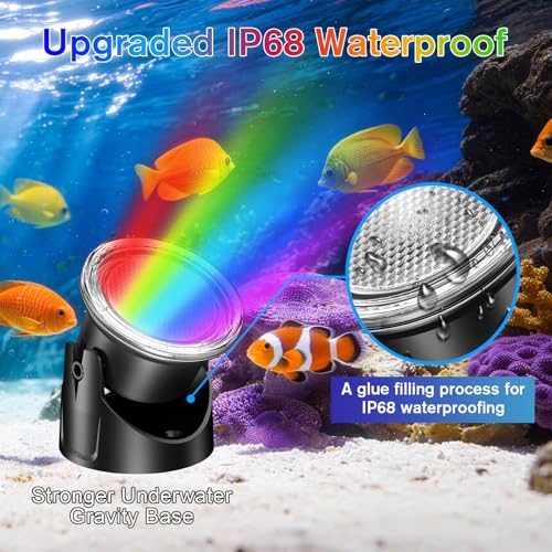 6 Head RGB Underwater Pond Lights (6 RGB Lights-Corded Electric)