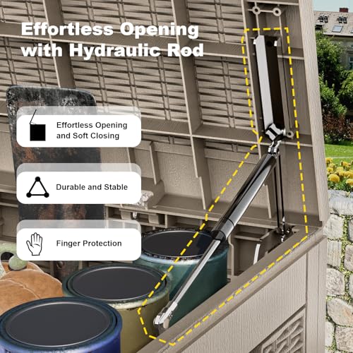 120 Gal Deck Box Waterproof Outdoor Storage Box Gray