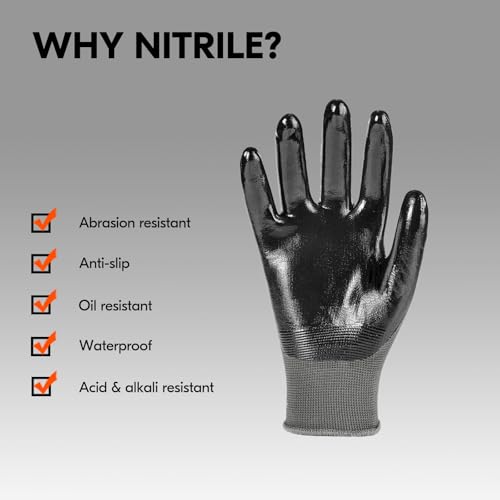 10Pairs Non Slip Safety Work Gloves (10 Count)